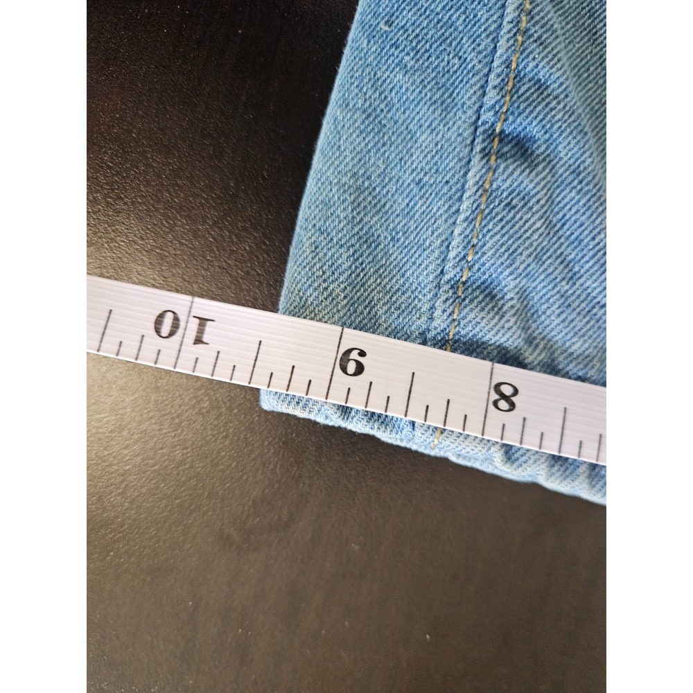 Womens Light Wash High Rise Straight Leg Jeans L Panel Seam Denim Y2k - Picture 5 of 8